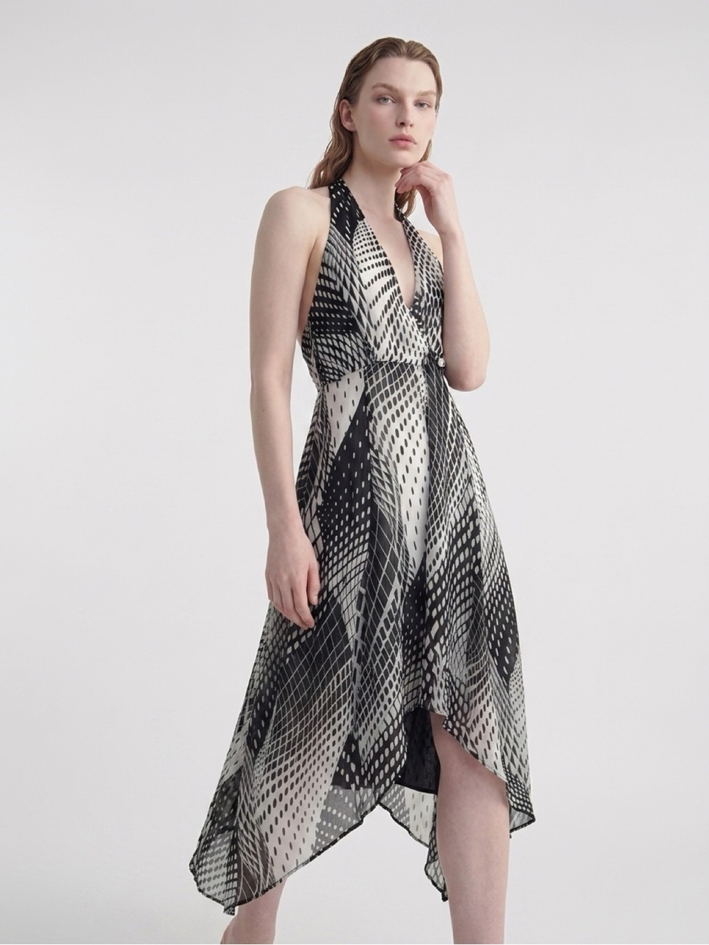 🟢 FREE WITH ANY PURCHASE OVER $10. Lightweight Abstract High Low Dress